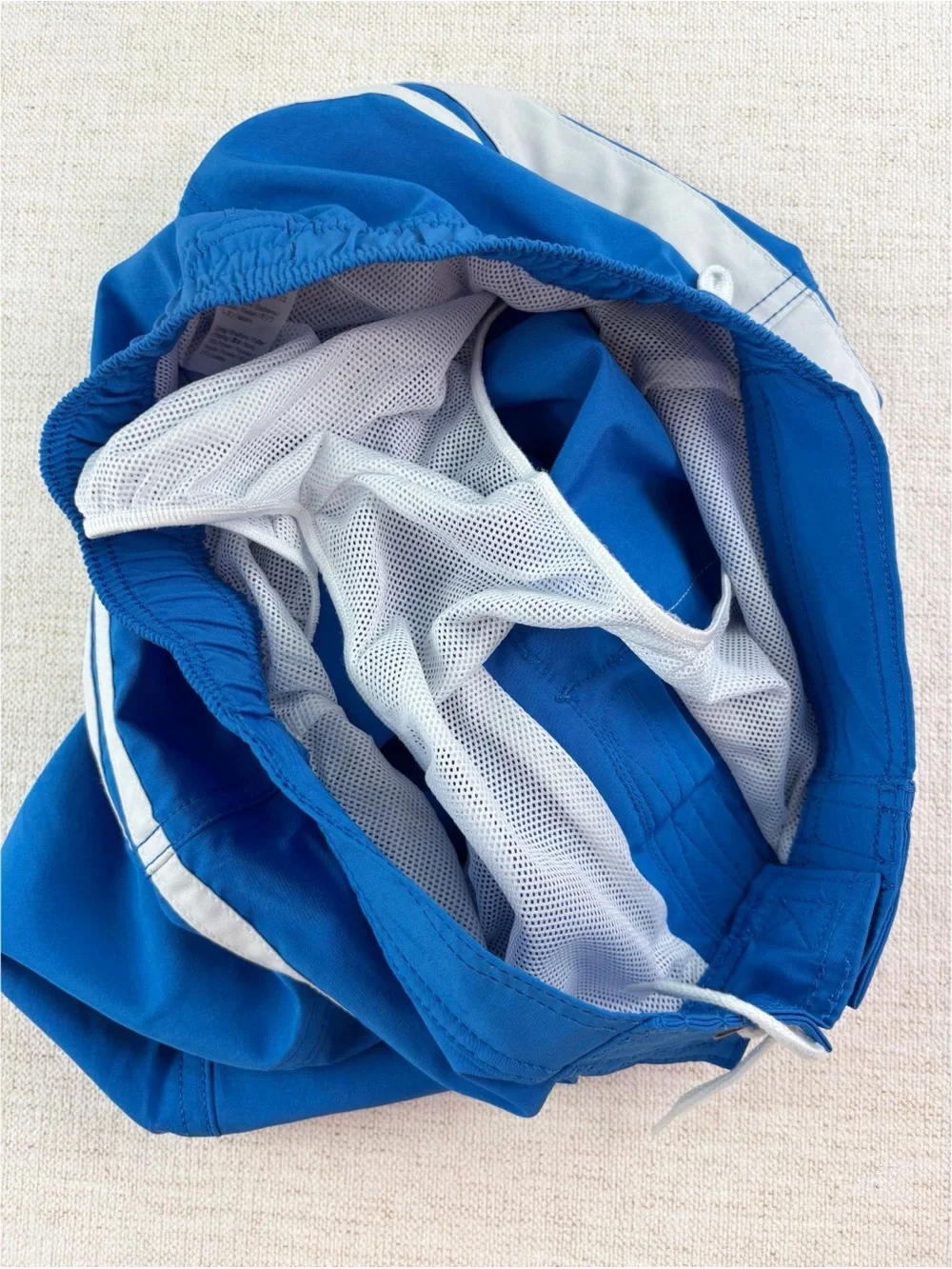 Crewcuts Boys' size‎ 12 striped swim Trunks blue and white